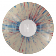 White with Red and Blue splatter Side A